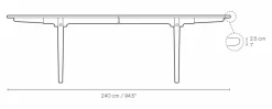 CH339 matbord utdragbart med plats för 2 ilägg Vitoljad ek