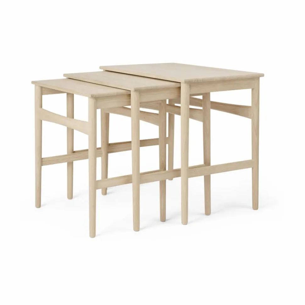 CH004 nesting tables satsbord Såpad ek