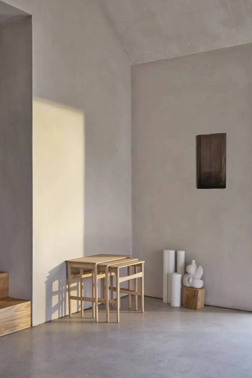 CH004 nesting tables satsbord Såpad ek