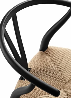 CH24 Y-stol Soft naturflätad sits Black S9000-N
