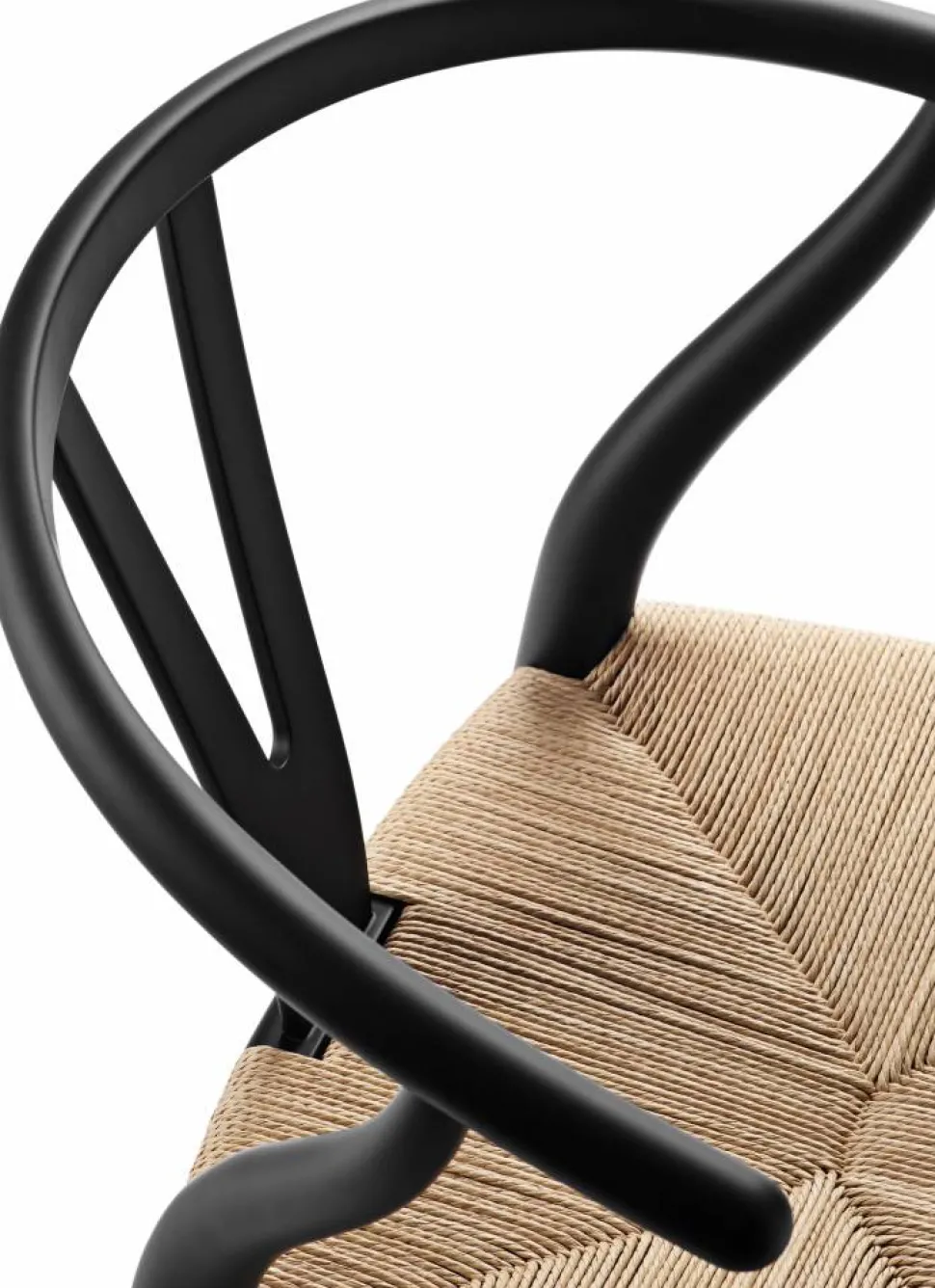 CH24 Y-stol Soft naturflätad sits Black S9000-N
