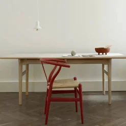 CH24 Y-stol Soft naturflätad sits Red S4550-Y80R