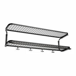 Classic 650 hatthylla svart/krom 2 plan 100 cm