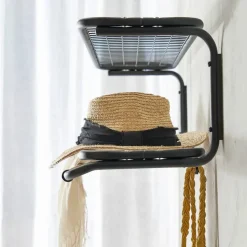 Classic 650 hatthylla svart/svart 2 plan 90 cm