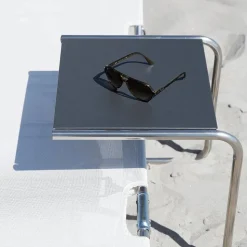Club sidobord vit aluminiumstativ