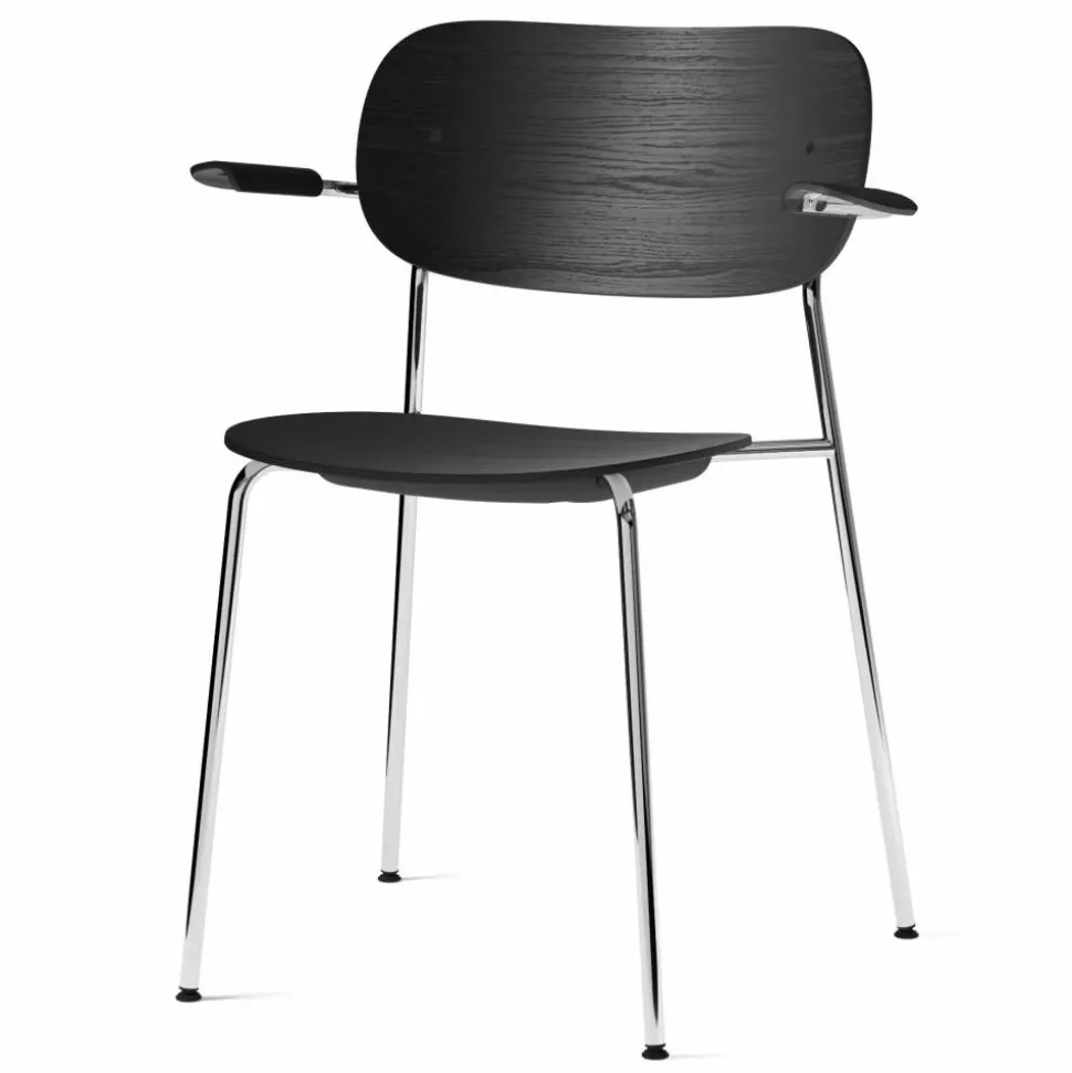 Co Chair matstol armstöd kromade ben Svart ek