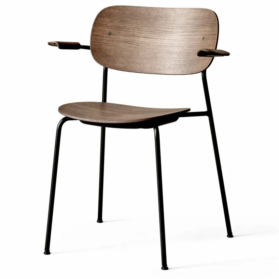 Co Chair matstol med armstöd Mörkbetsad ek