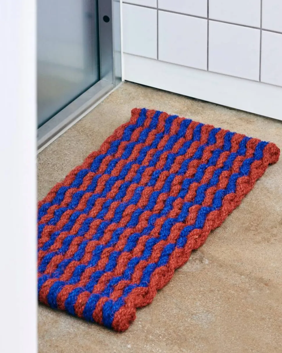 Coco Stripe Wave dörrmatta Brown-navy