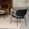 Co Loungestol läder dakar 0842 black rygg&arm. mörkb. ek svart stativ