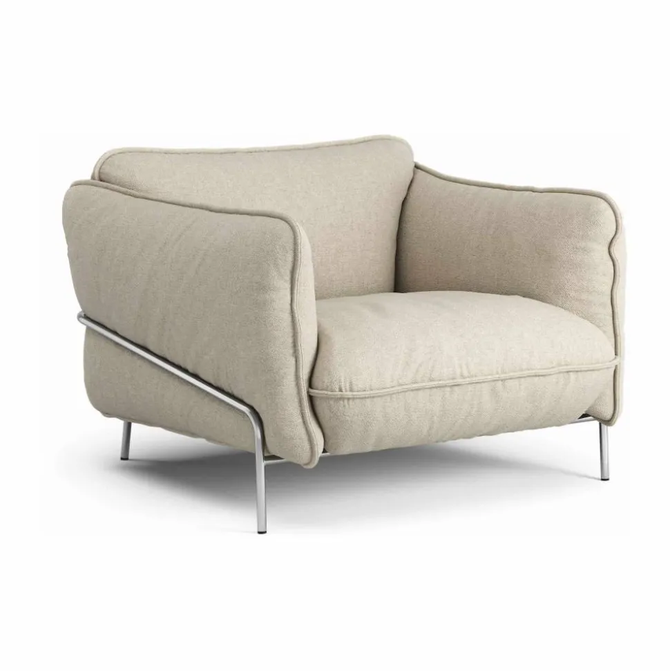 Continental fåtölj Sealife Dark beige/white-kromat stål