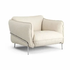Continental fåtölj Sealife Light beige/white-kromat stål