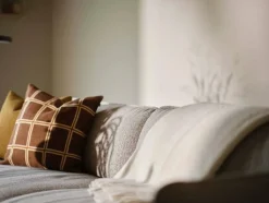 Continental soffa Sealife Dark beige/white-svartlackerat stål