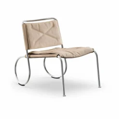 Corso easy chair stol Linneväv natur-krom