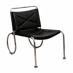 Corso easy chair stol Elmo Nordic läder Svart-krom