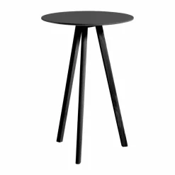 CPH20 2.0 barbord Ø70 cm Black linoleum-lacquered oak