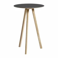 CPH20 2.0 barbord Ø70 cm Black linoleum-lacquered oak