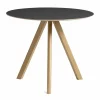 CPH20 2.0 matbord Ø90 cm Black linoleum-lacquered oak