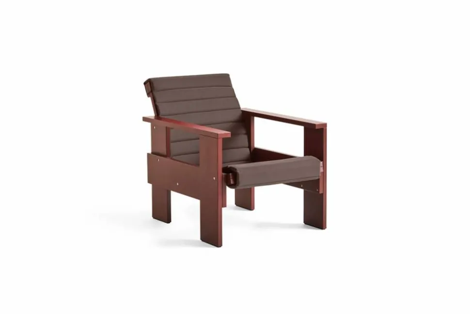 Crate loungestol lackad furu Iron red