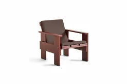 Crate loungestol lackad furu Iron red