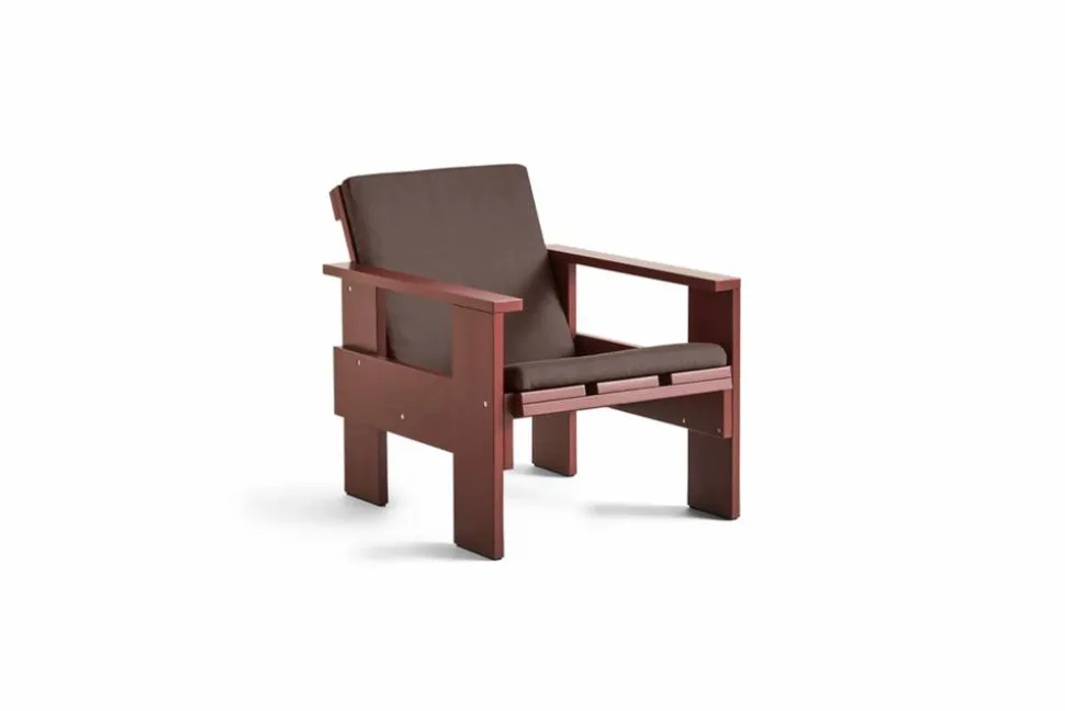 Crate loungestol lackad furu Iron red