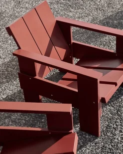 Crate loungestol lackad furu Iron red