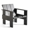 Crate loungestol lackad furu Black