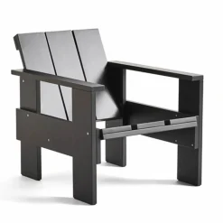 Crate loungestol lackad furu Black