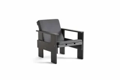 Crate loungestol lackad furu Black