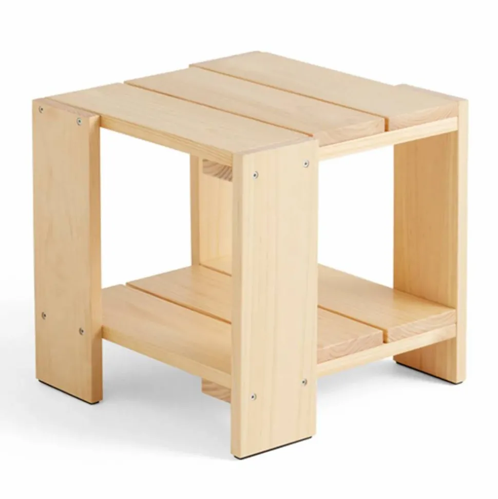 Crate Side Table bord 49 5x49 5x45 cm lackad furu Water-based lacquered pinewood