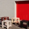 Crate Side Table bord 49 5x49 5x45 cm lackad furu Iron red