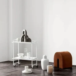Curved sittpuff Läder black