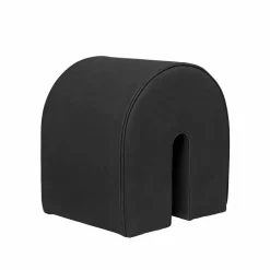 Curved sittpuff Läder black