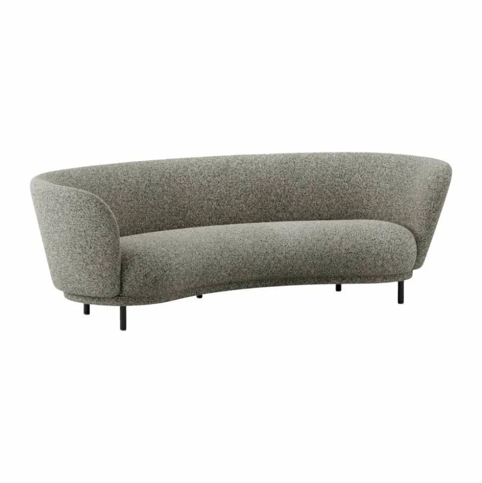 Dandy 3-sits soffa Black oak - Kirkby Design Spiral - 23 Monochrome