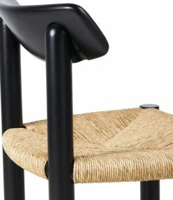 Daumiller Side Chair stol Natural Rush-brown/black pine