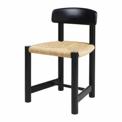 Daumiller Side Chair stol Natural Rush-brown/black pine