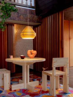 001 Dining Table matbord Matt oljevaxad furu Ø100x74 cm