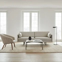 Ditzel loungefåtölj fårskinn Moonlight-walnut