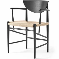 Drawn stol HM4 med armstöd Svart ek