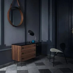 62 Dresser byrå american walnut 6 lådor
