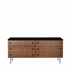62 Dresser byrå american walnut 6 lådor