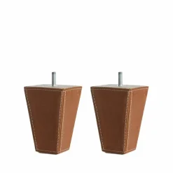Dux klädda sängben Läder dakota 24 konjak koniska h.12cm 2-pack
