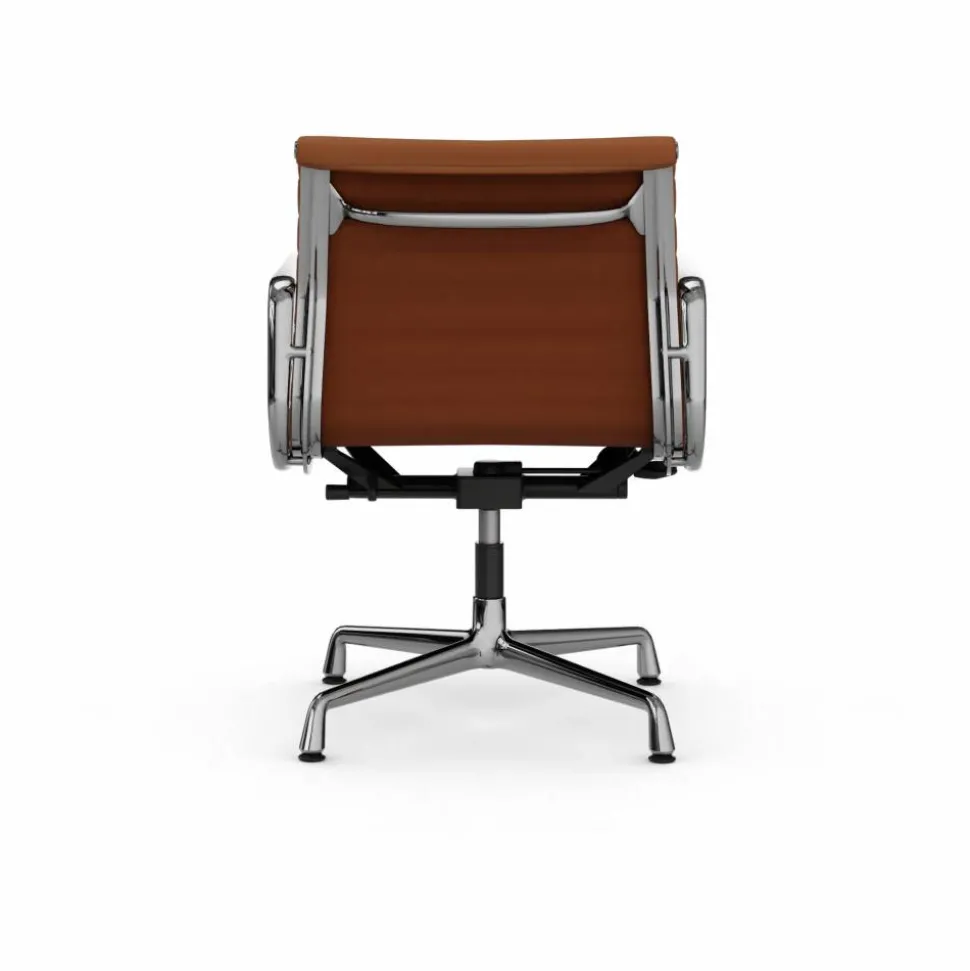 EA132 Aluminium Chair kontorsstol felt glides 97 cognac leather L50-polished