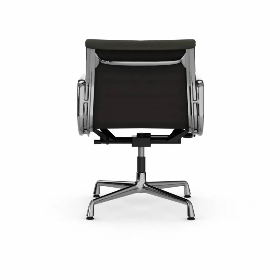 EA132 Aluminium Chair kontorsstol felt glides 61 umbra grey leather L50-chrome