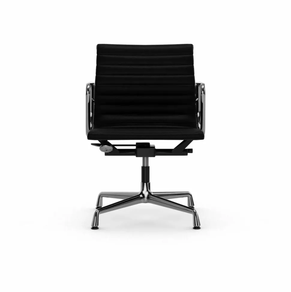 EA132 Aluminium Chair kontorsstol felt glides 66 nero leather L20-chrome