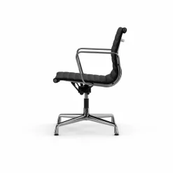 EA132 Aluminium Chair kontorsstol felt glides 66 nero leather L20-chrome