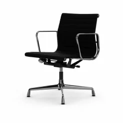 EA132 Aluminium Chair kontorsstol felt glides 66 nero leather L50-chrome