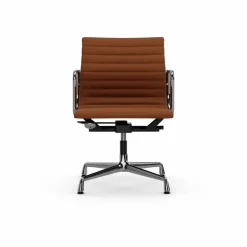 EA132 Aluminium Chair kontorsstol felt glides 97 cognac leather L50-chrome