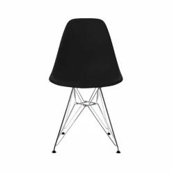 Eames Plastic Side Chair RE DSR stol 12 deep black-chrome