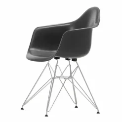 Eames fiberglass armchair DAR karmstol Elephant hide grey-Chrome