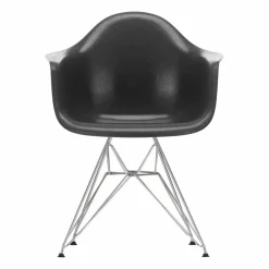 Eames fiberglass armchair DAR karmstol Elephant hide grey-Chrome